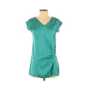 Cynthia Steffe Blue Sleeveless Mixed Media Blouse